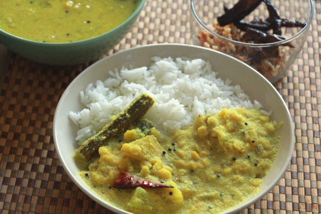 Dal curry with rice