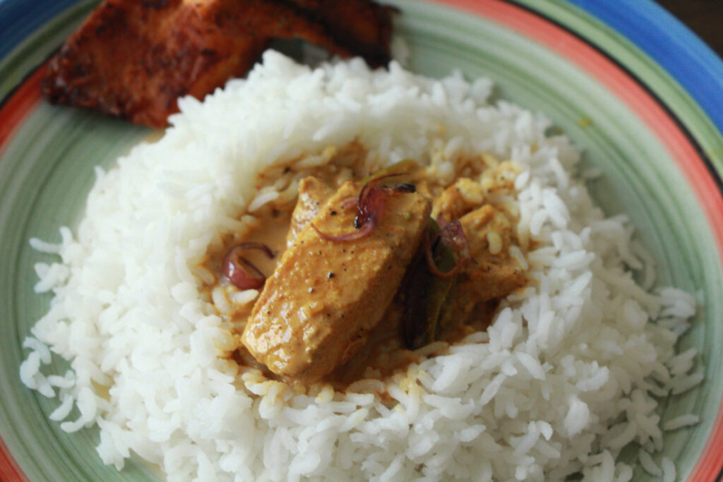 Fish curry and rice